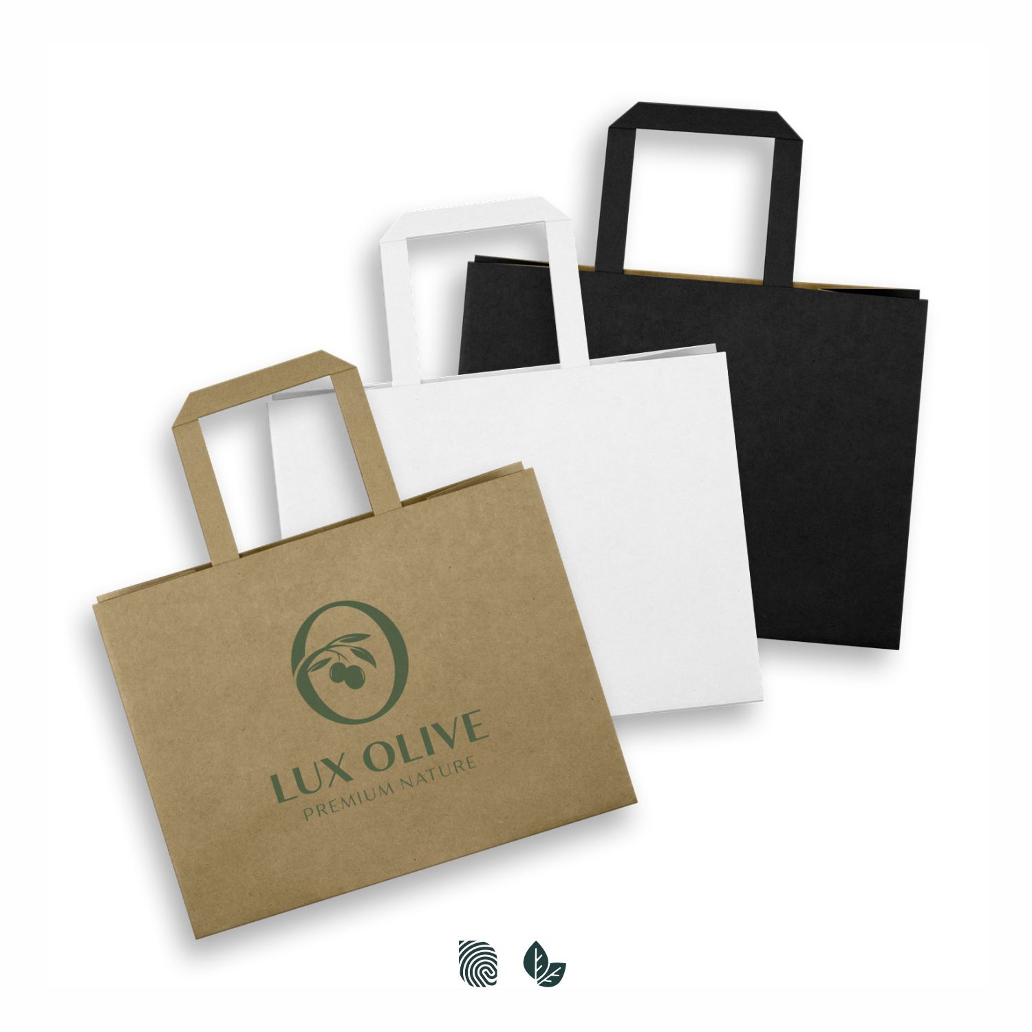 Medium Flat Handle Paper Bag Landscape – Image 1
