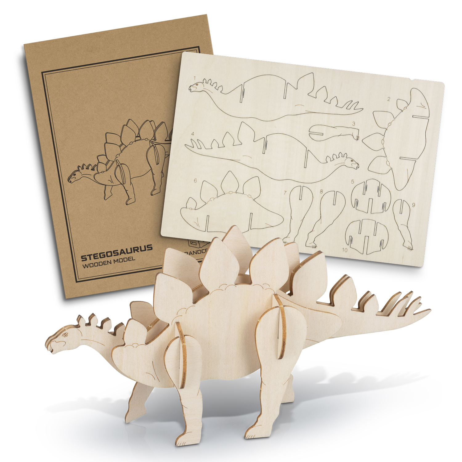 BRANDCRAFT Stegosaurus Wooden Model – Image 2
