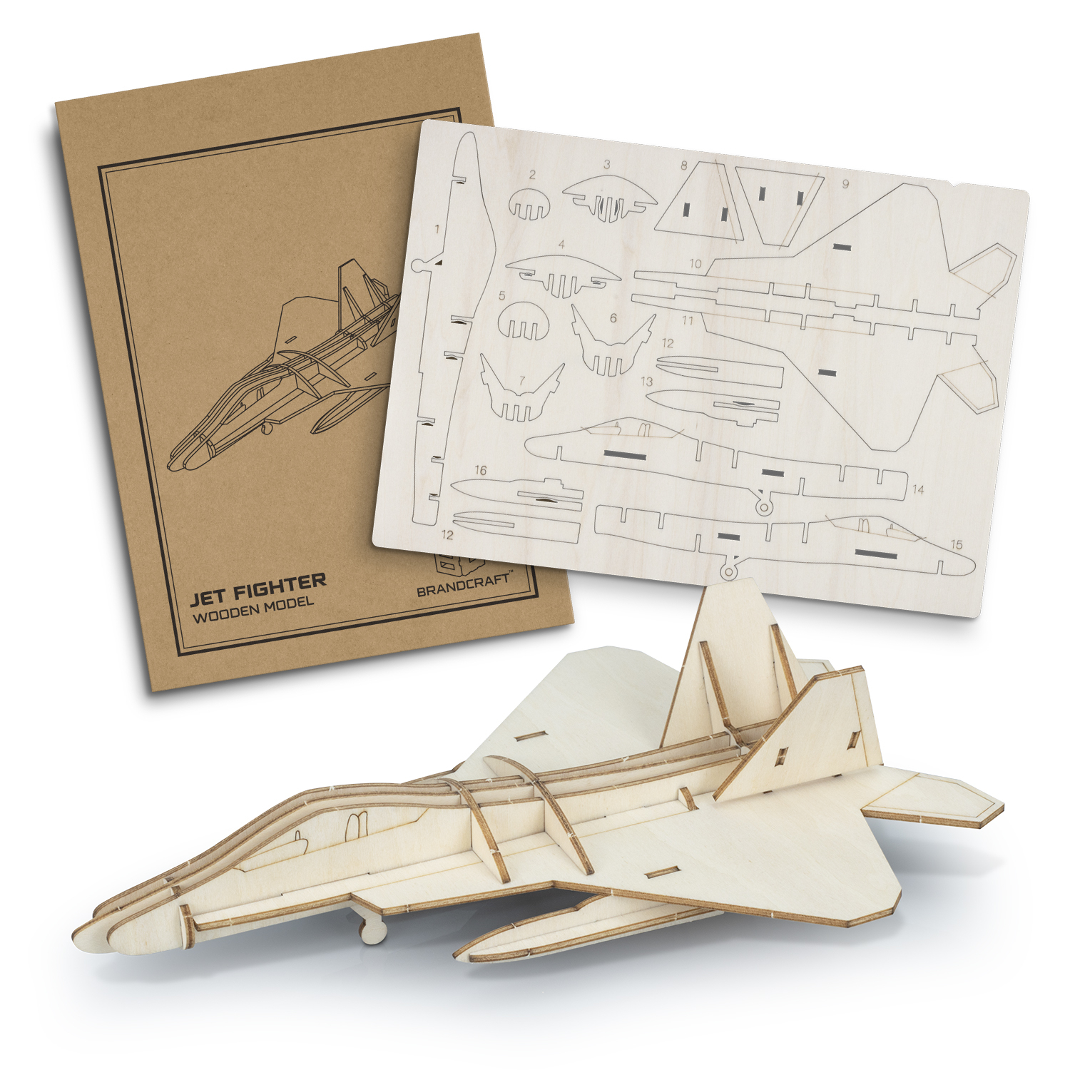 BRANDCRAFT Jet Fighter Wooden Model – Image 2