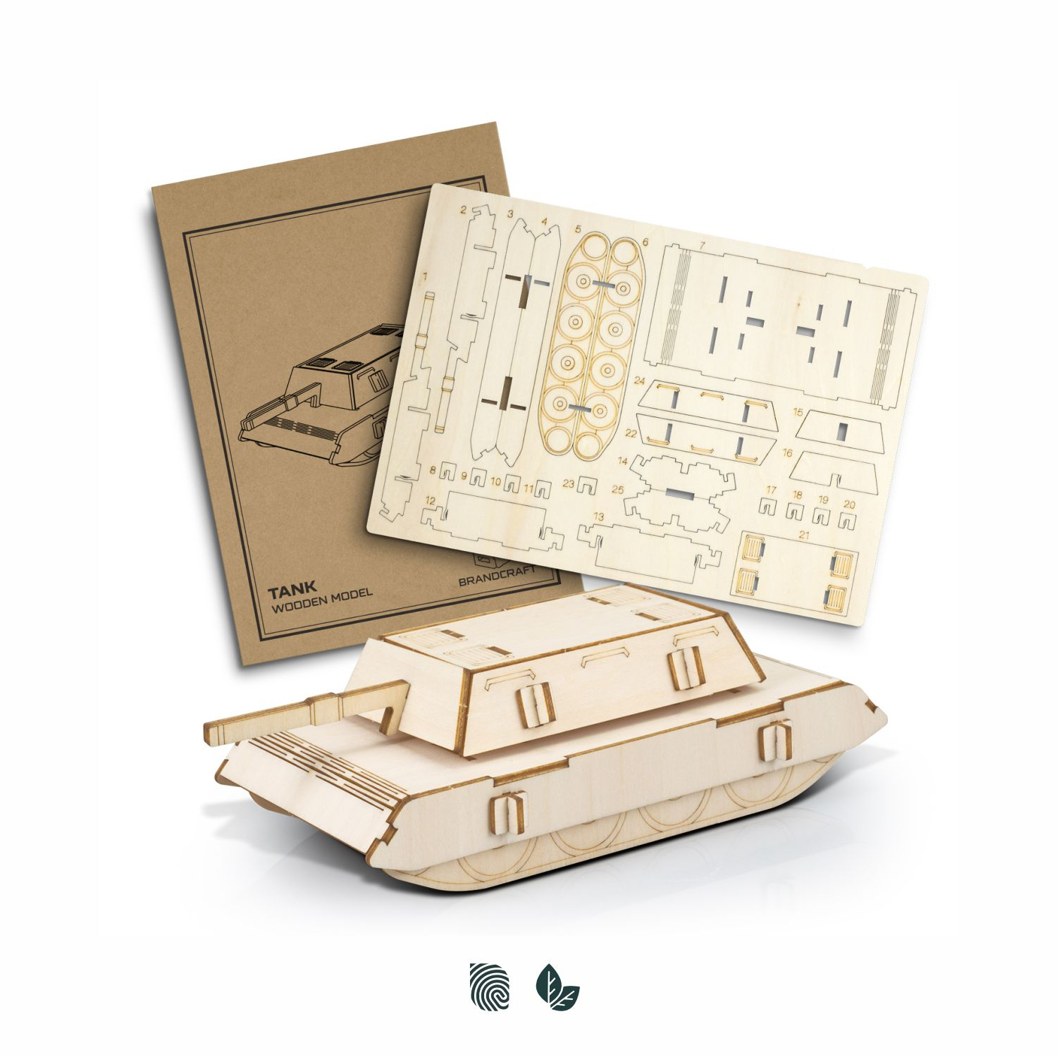 BRANDCRAFT Tank Wooden Model – Image 1