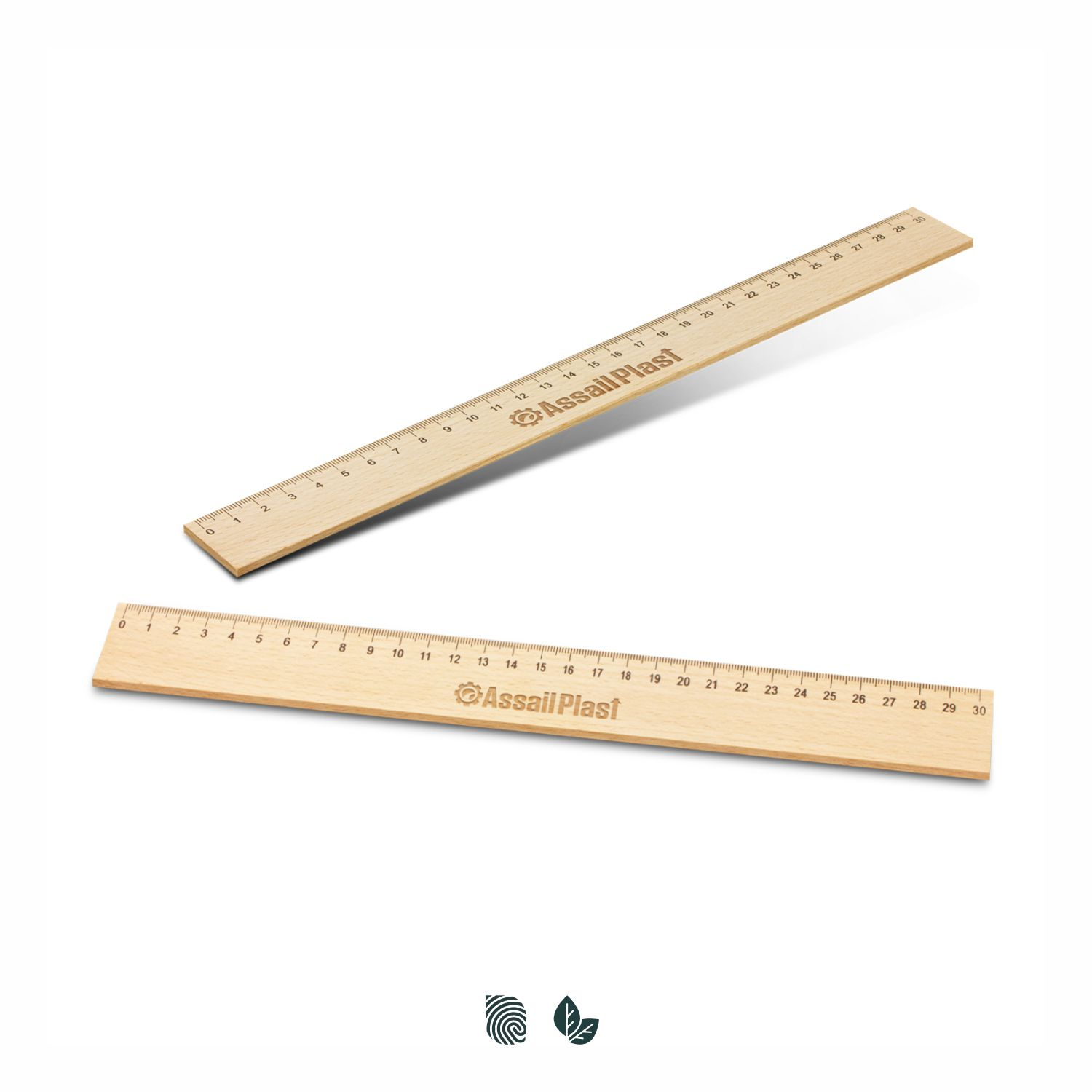 Wooden 30cm Ruler – Image 1