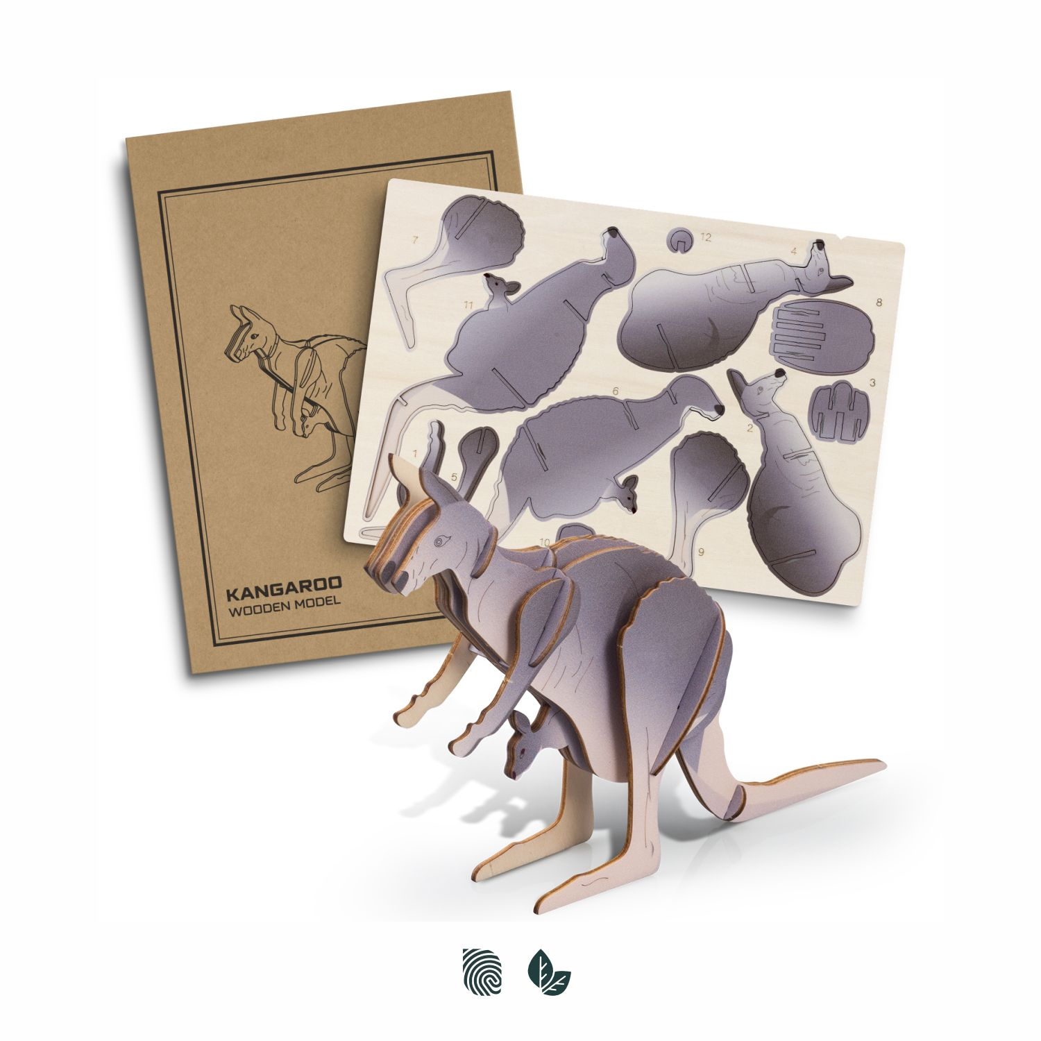 BRANDCRAFT Kangaroo Wooden Model – Image 1