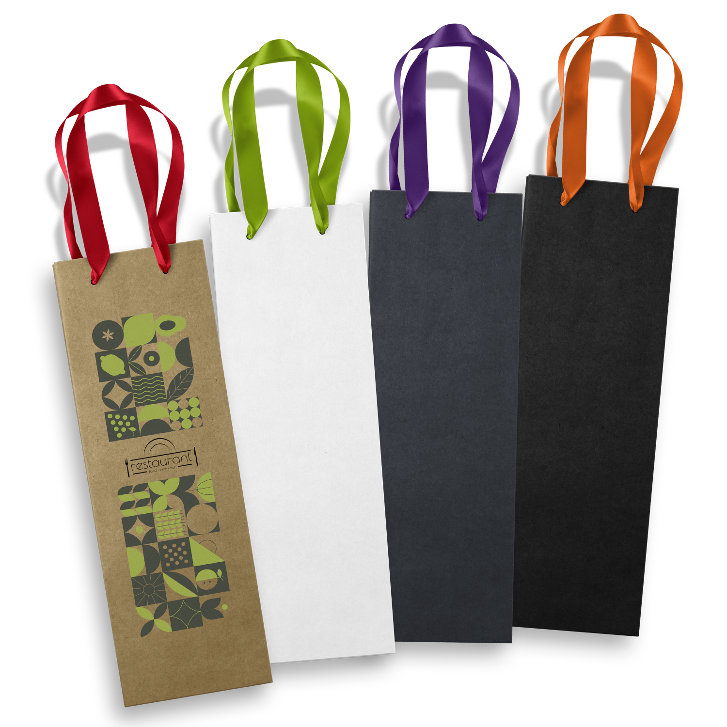 Champagne Ribbon Handle Paper Bag – Image 1