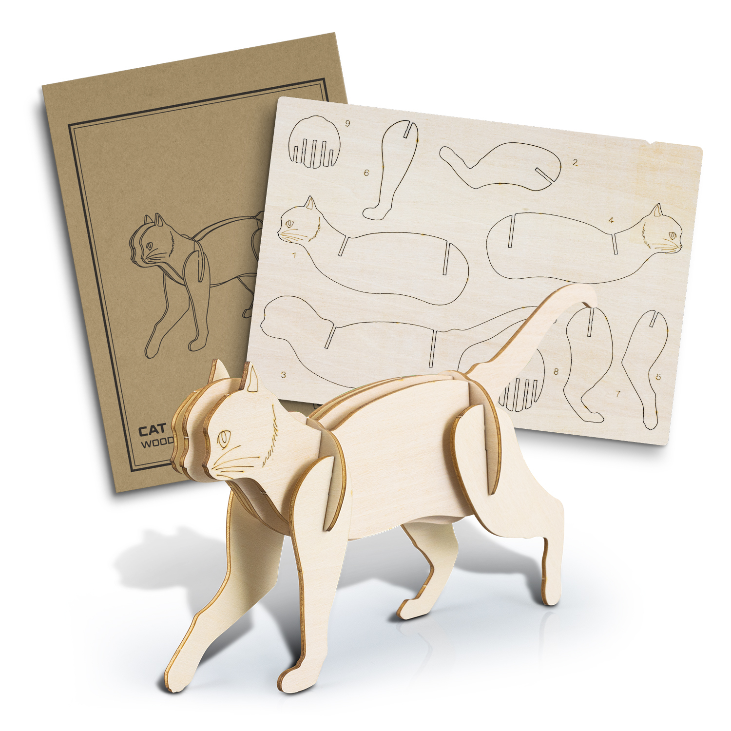 BRANDCRAFT Cat Wooden Model – Image 2