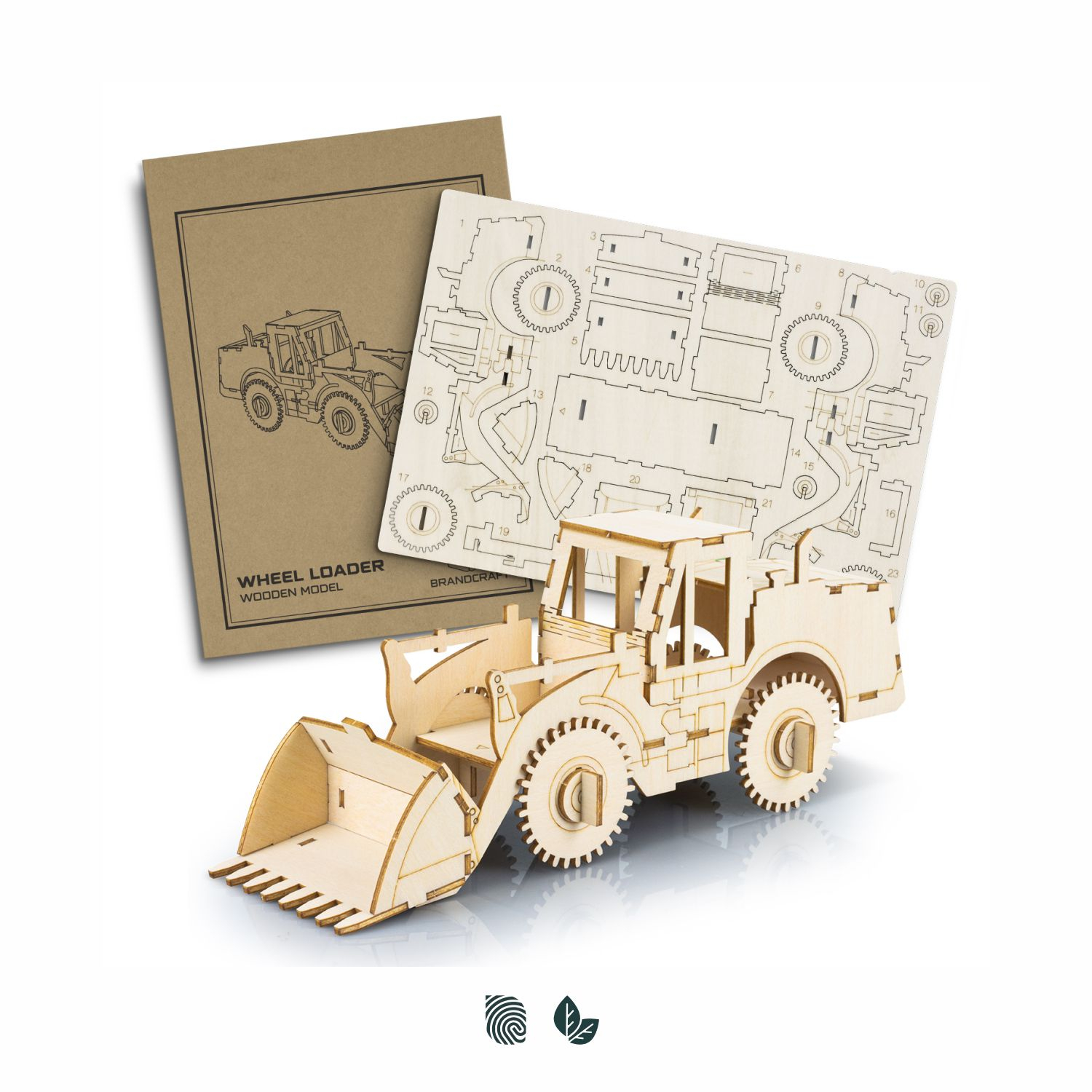 BRANDCRAFT Wheel Loader Wooden Model – Image 1