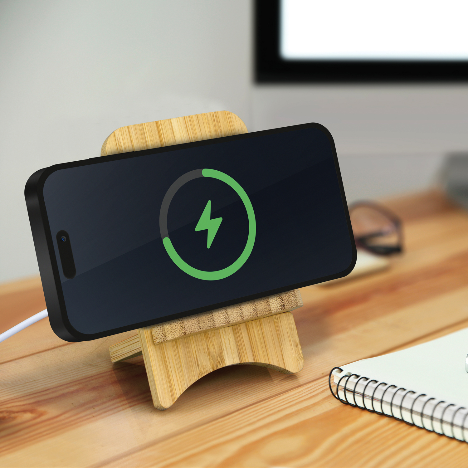 Bamboo Wireless Charging Stand – Image 5