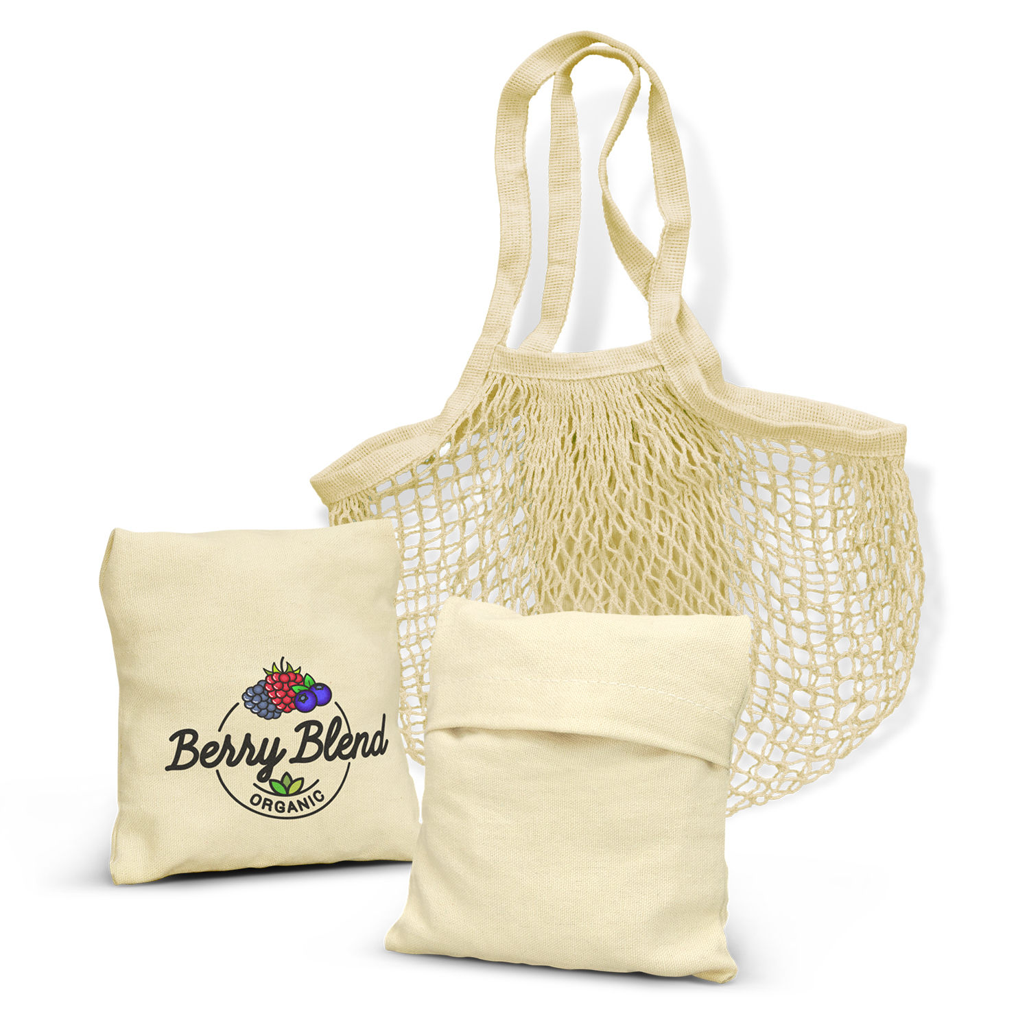 Cotton Mesh Foldaway Tote Bag – Image 2