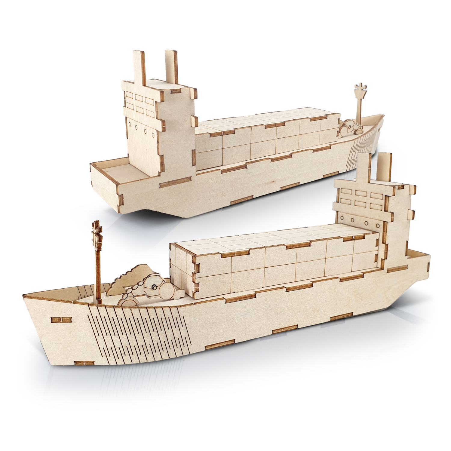 BRANDCRAFT Cargo Ship Wooden Model – Image 3
