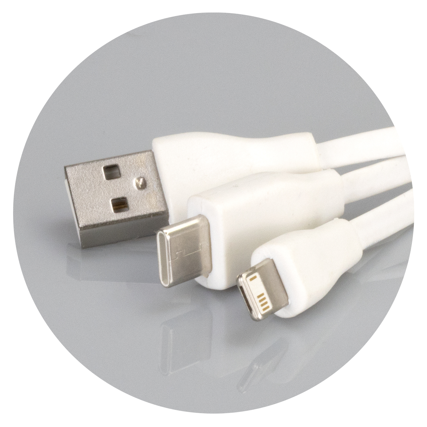 Bamboo Charging Cable Key Ring - Round – Image 3