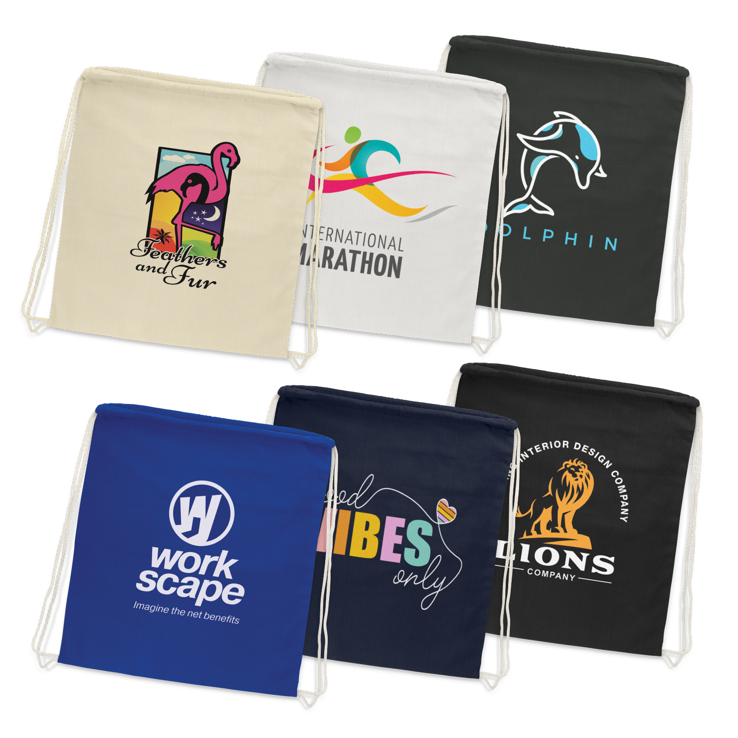 Cotton Drawstring Backpack – Image 2