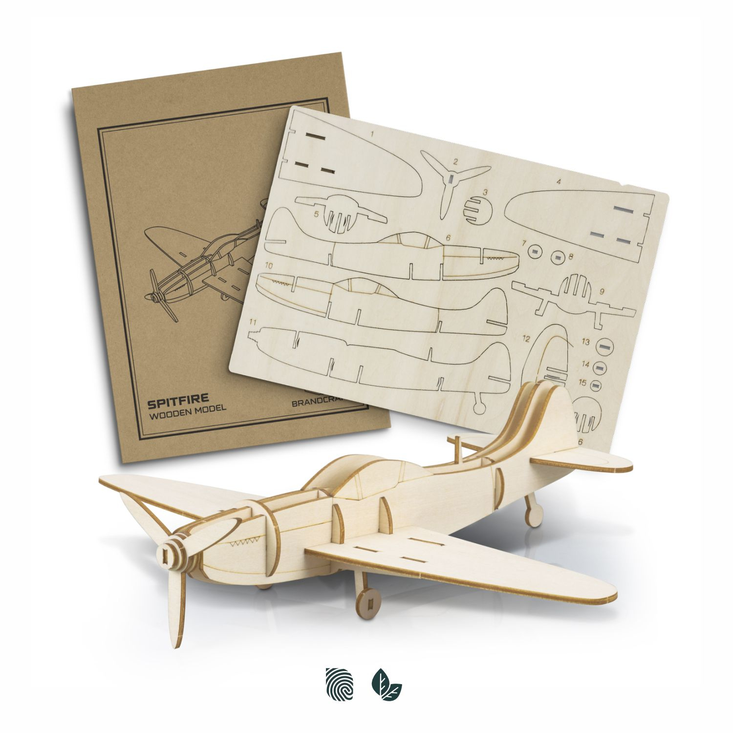 BRANDCRAFT Spitfire Wooden Model – Image 1