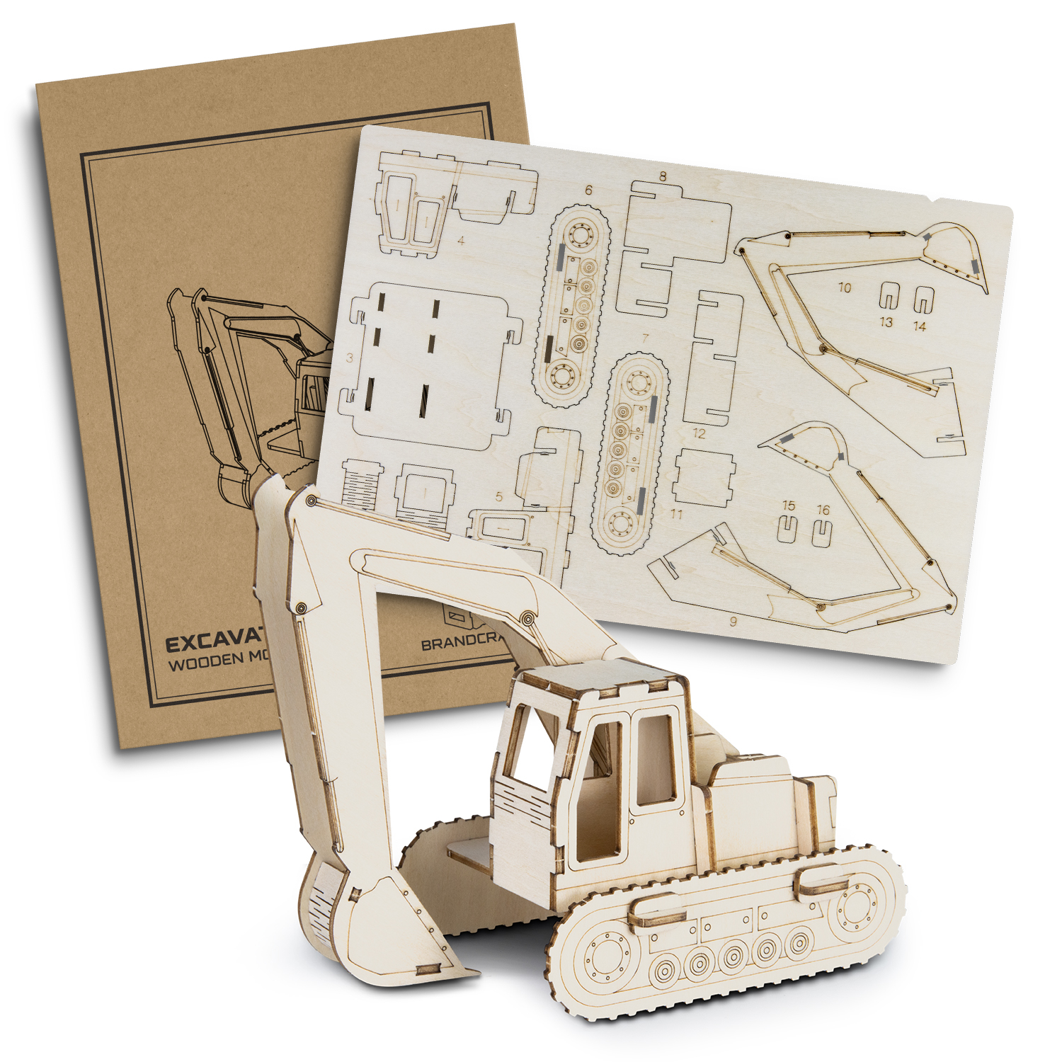 BRANDCRAFT Excavator Wooden Model – Image 2