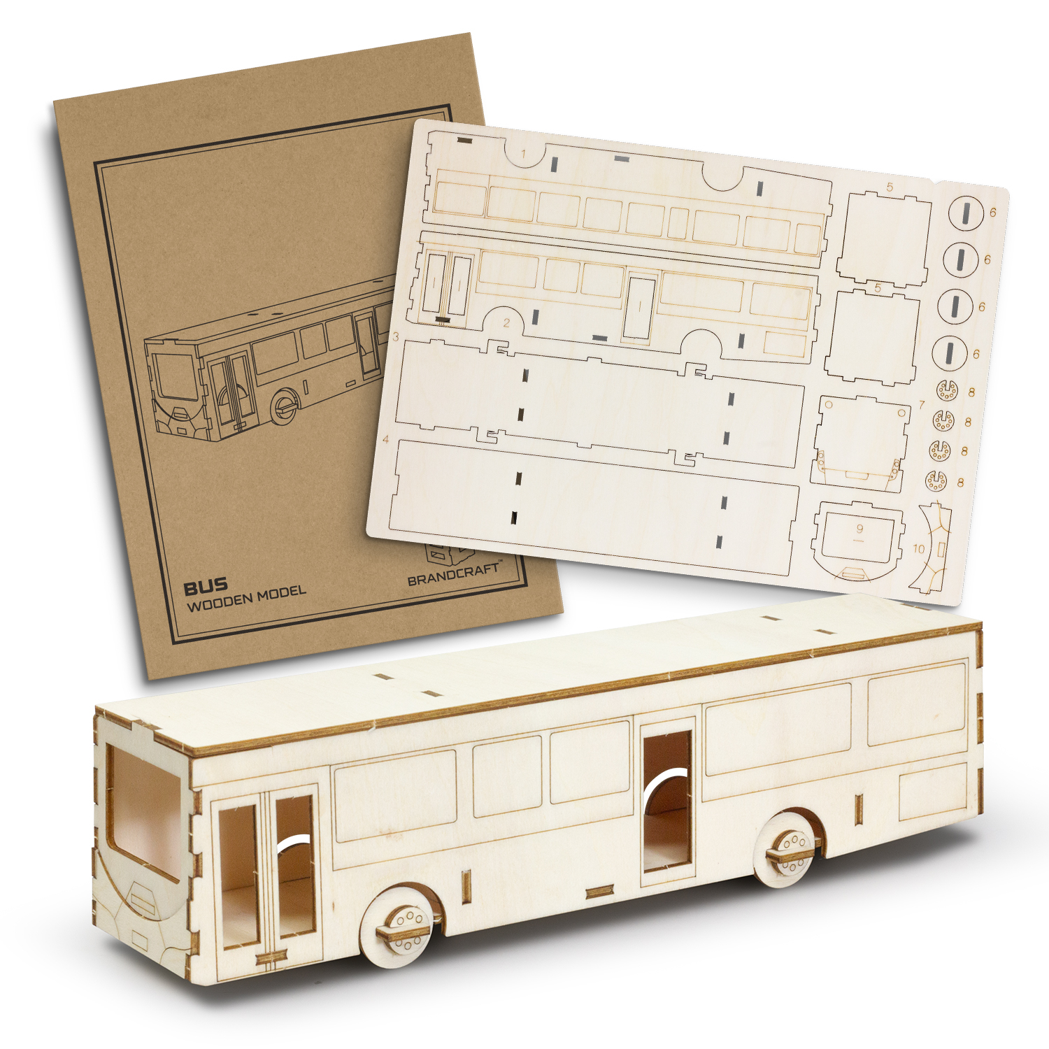 BRANDCRAFT Bus Wooden Model – Image 2