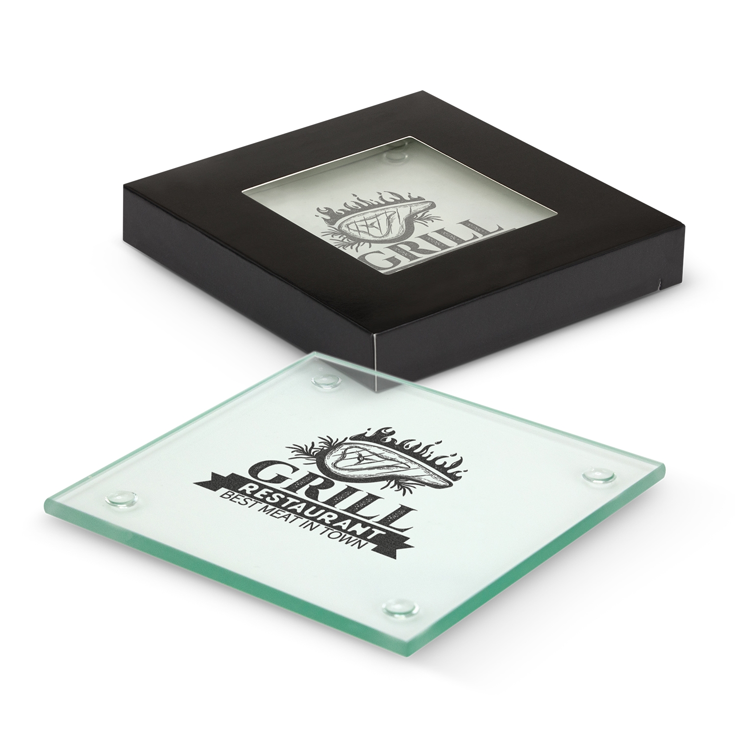 Venice Glass Coaster - Set of 2 - Square – Image 1