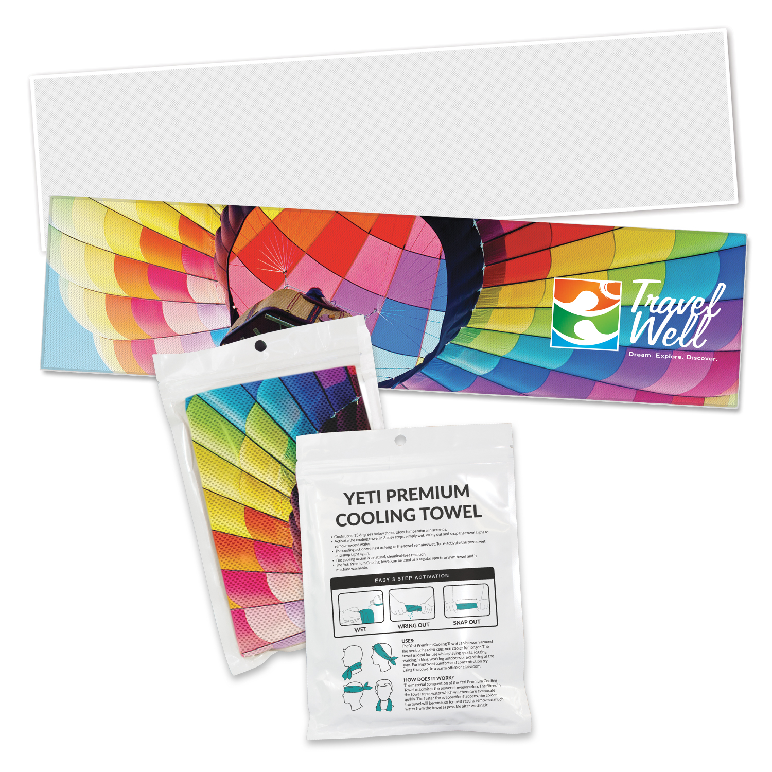 Yeti Premium Cooling Towel - Full Colour - Pouch – Image 1