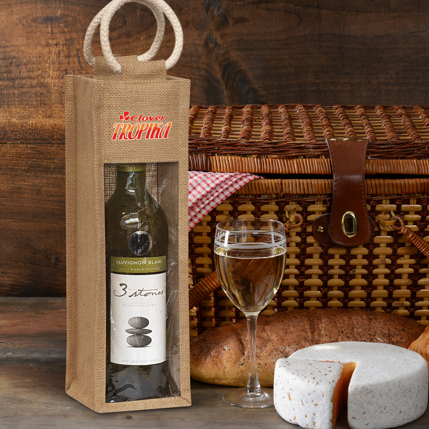Serena Jute Wine Carrier – Image 2