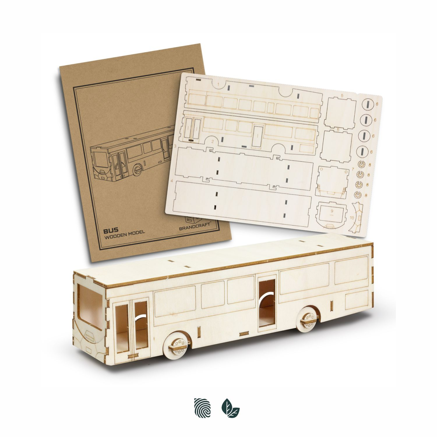 BRANDCRAFT Bus Wooden Model – Image 1