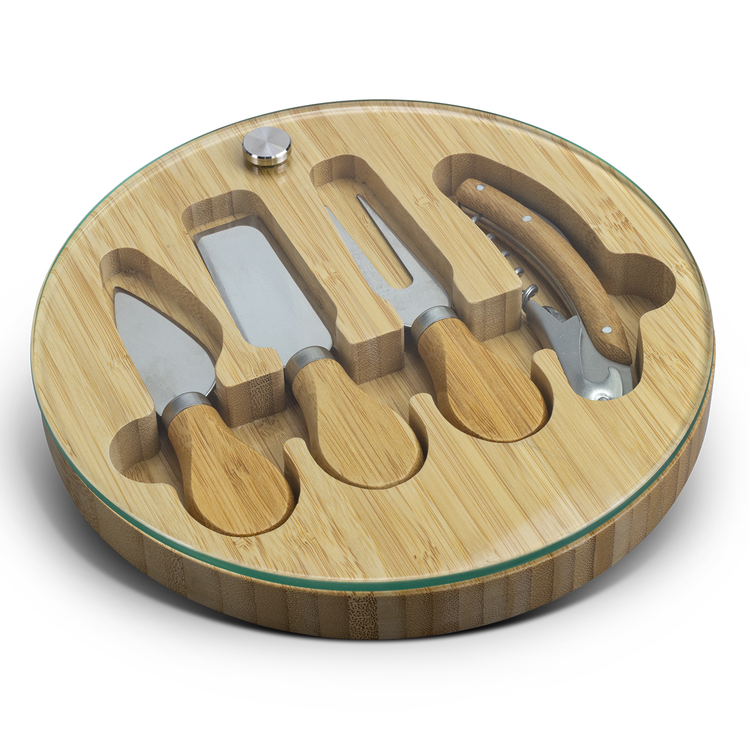 NATURA Glass & Bamboo Cheese Board – Image 2