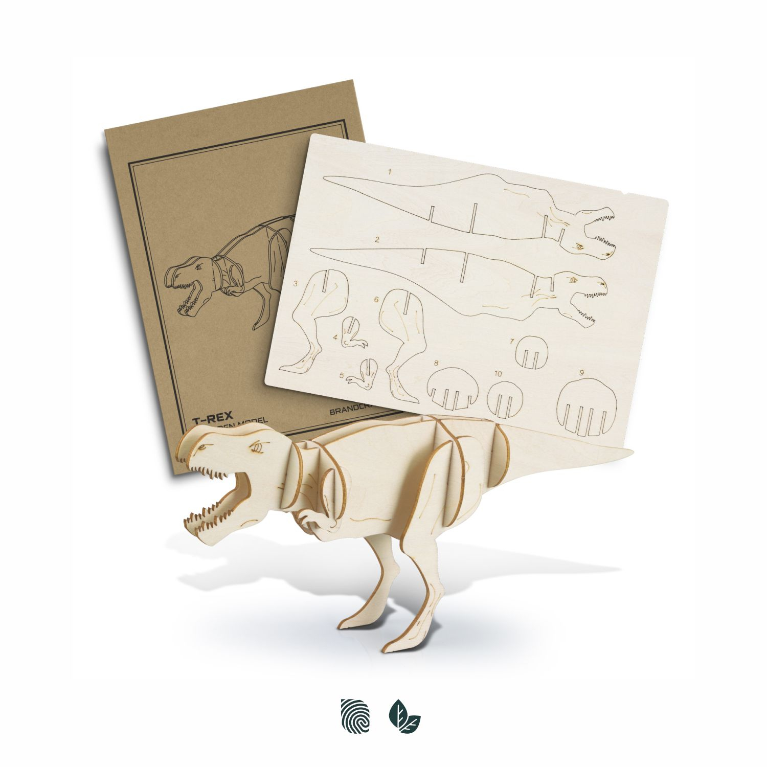 BRANDCRAFT Tyrannosaurus Rex Wooden Model – Image 1