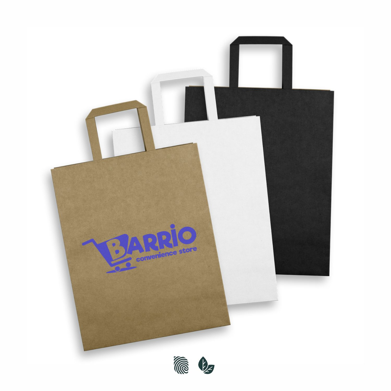 Large Flat Handle Paper Bag Portrait – Image 1