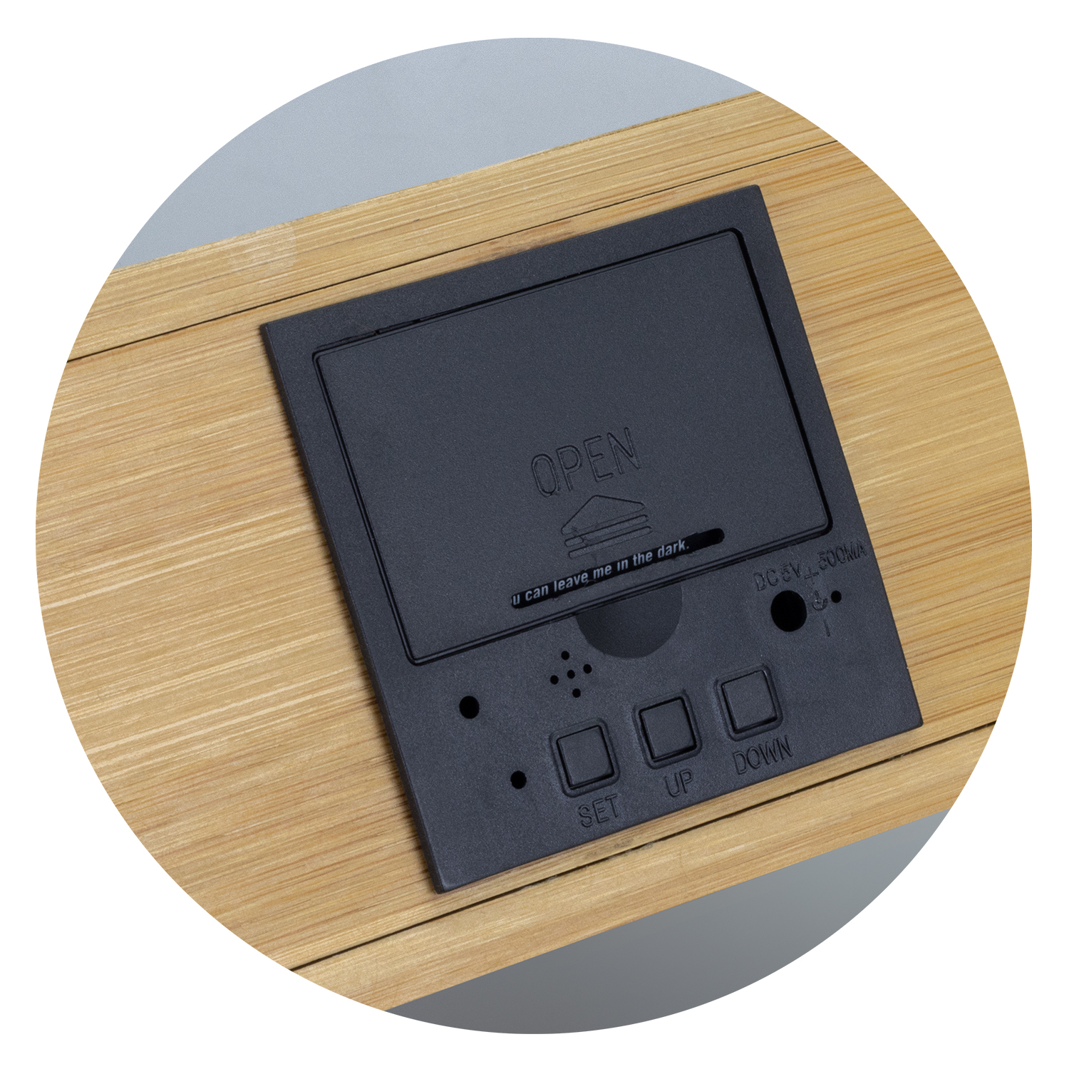 Bamboo Wireless Charging Clock – Image 5