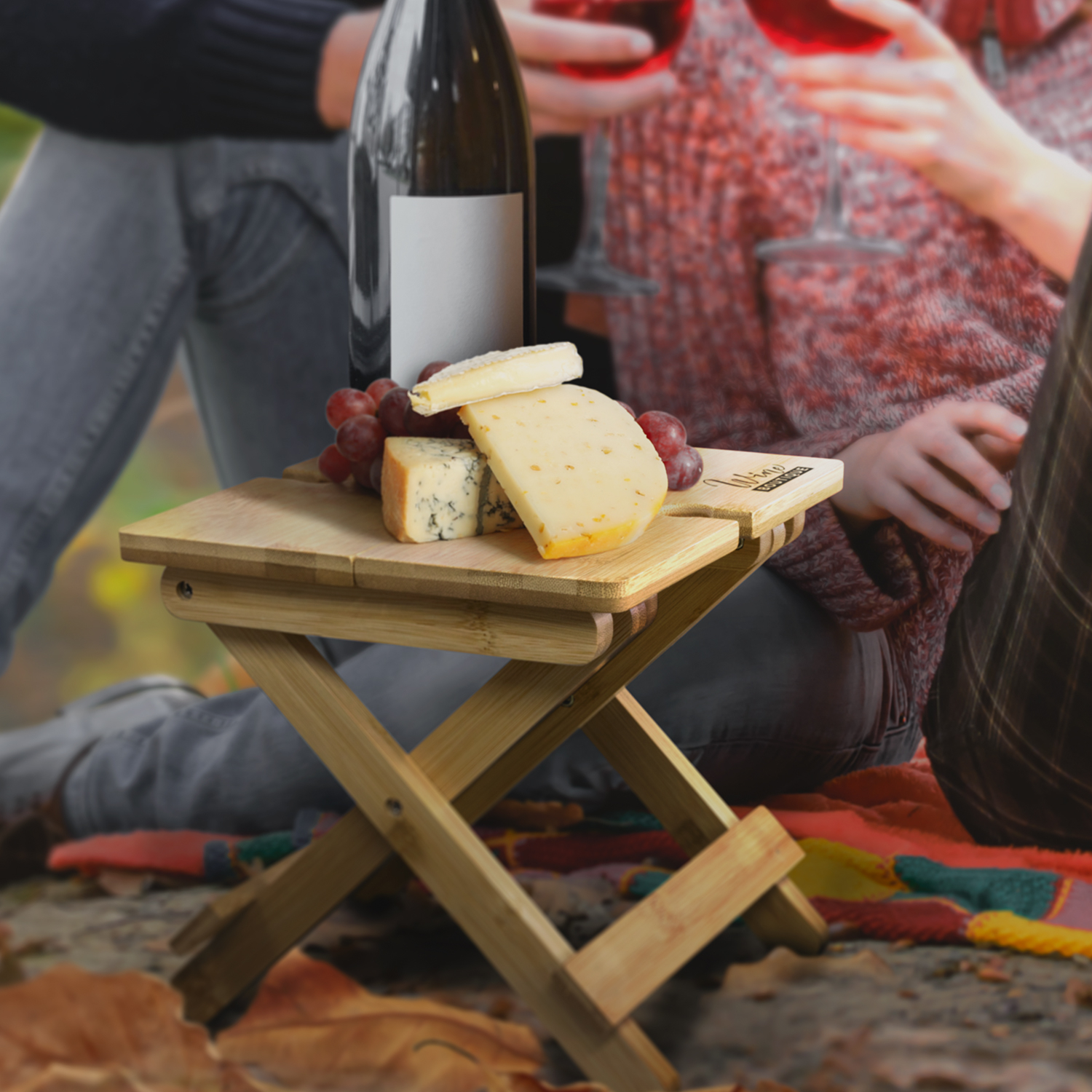 NATURA Bamboo Folding Wine Table – Image 5