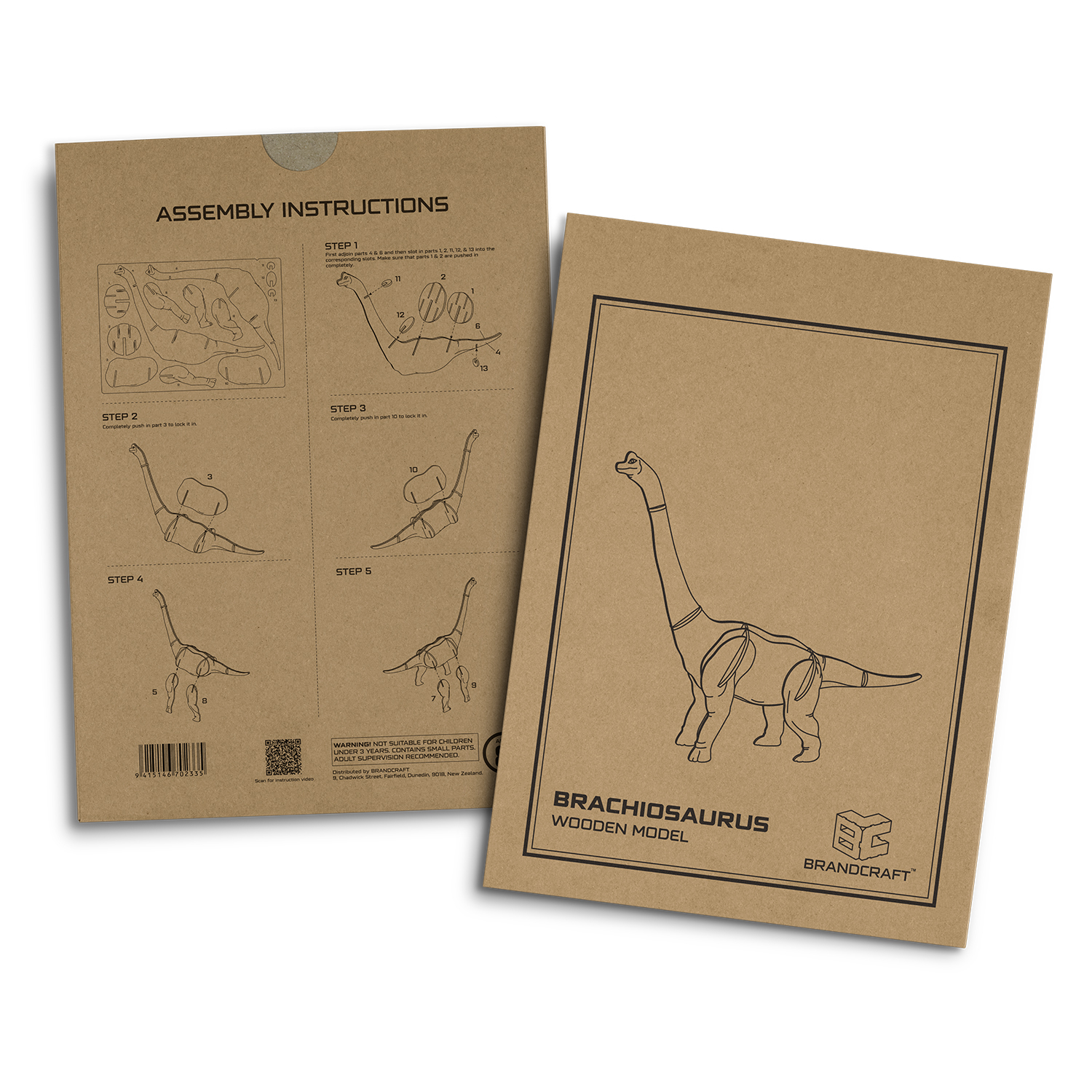 BRANDCRAFT Brachiosaurus Wooden Model – Image 5