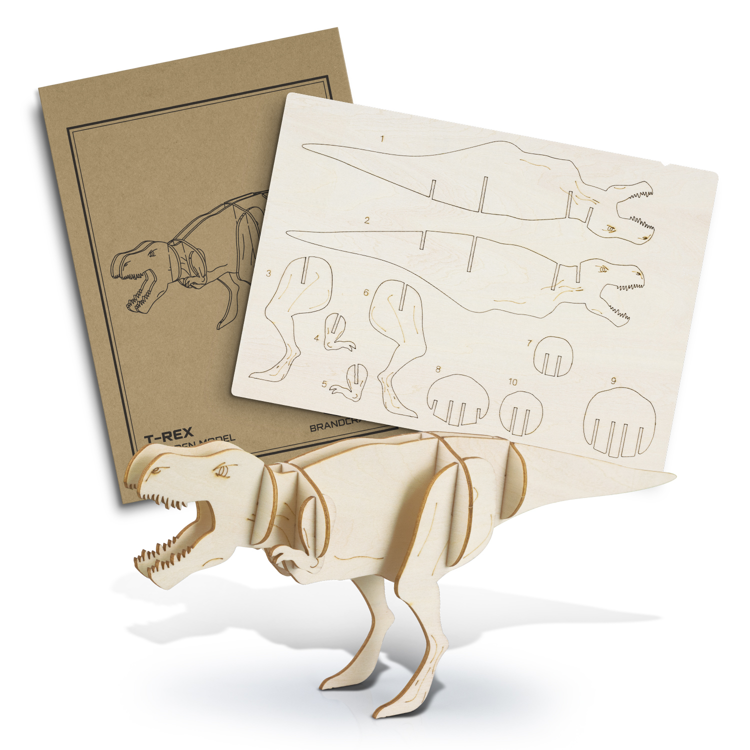 BRANDCRAFT Tyrannosaurus Rex Wooden Model – Image 2
