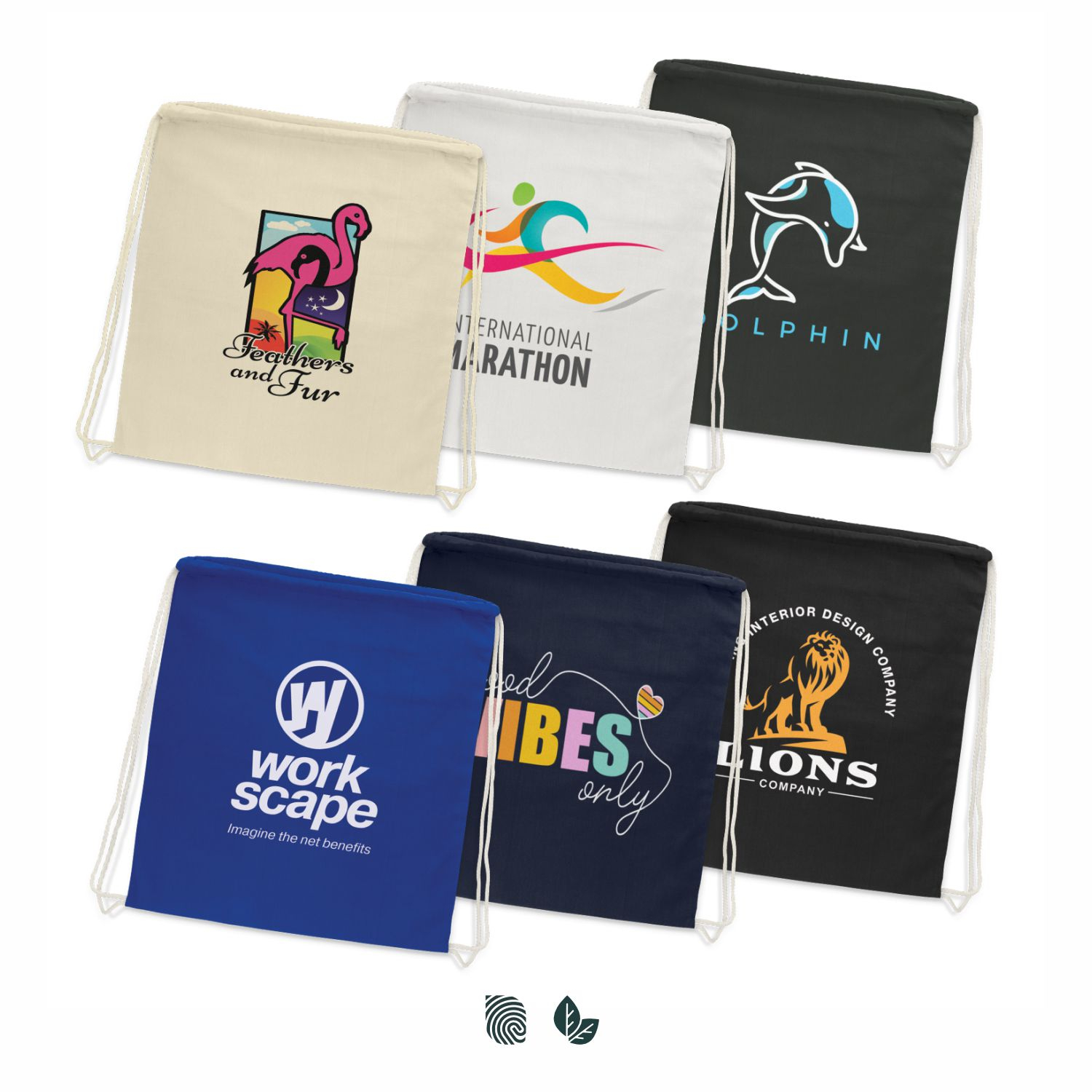 Cotton Drawstring Backpack – Image 1