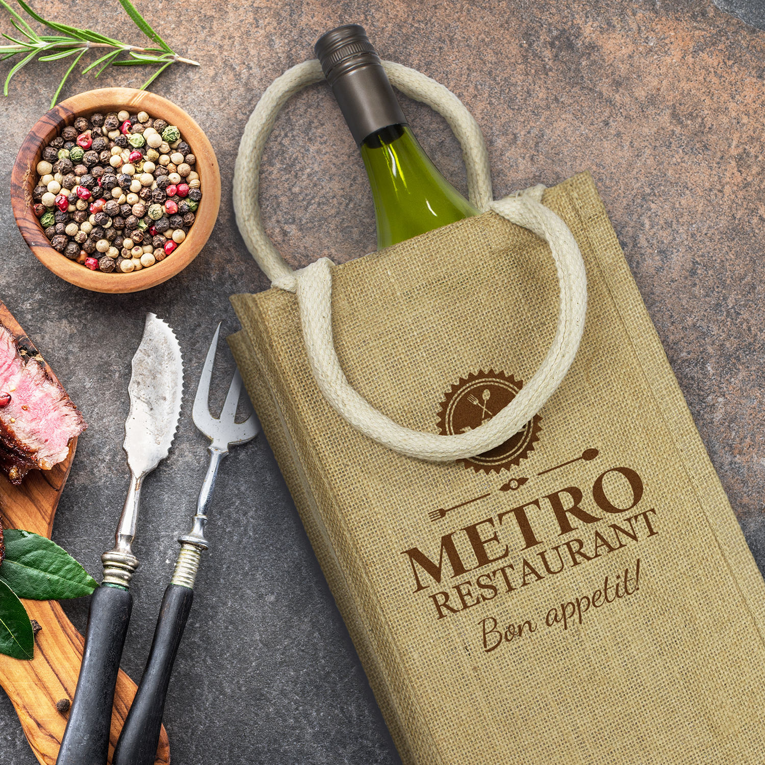 Donato Jute Double Wine Carrier – Image 5