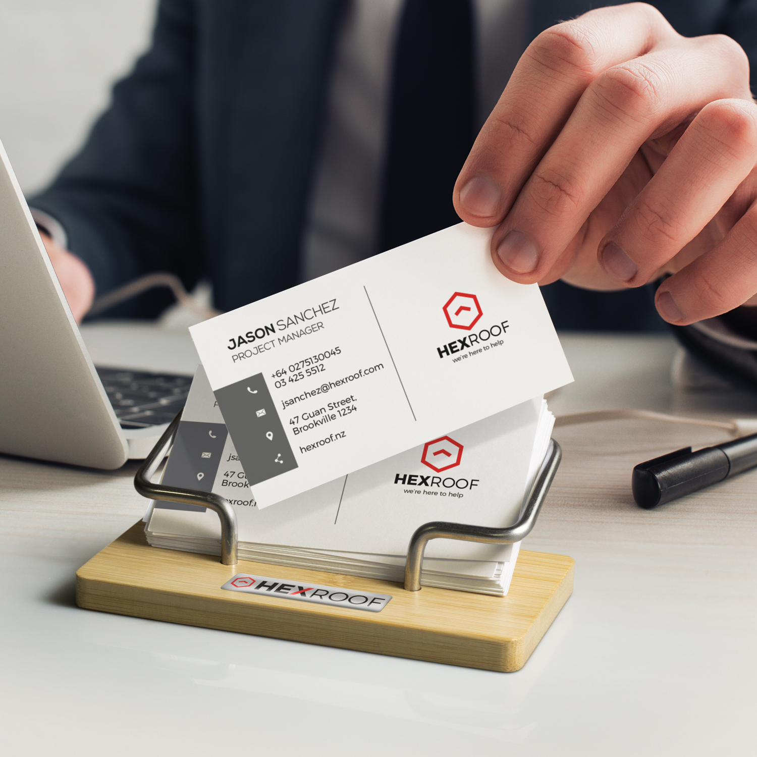 Bamboo Business Card Stand – Image 7