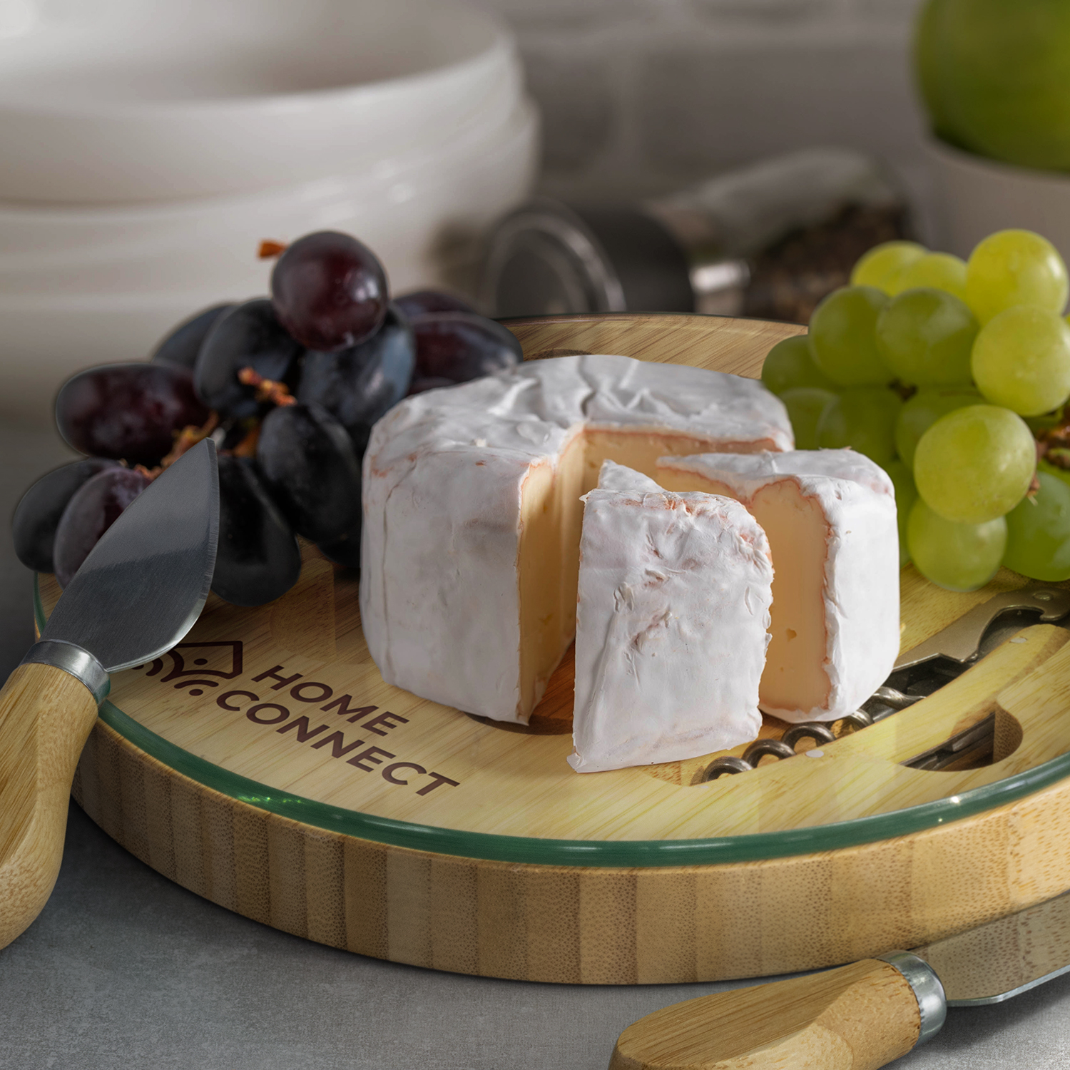 NATURA Glass & Bamboo Cheese Board – Image 6