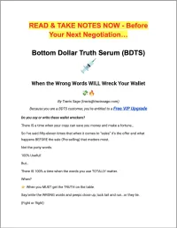 Bottom Dollar Truth Serum (BDTS) PDF – BDTS PDF Download