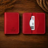 Business Card Case – Desert Sunset Red, British Tan