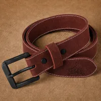 Water Buffalo Belt – Oxblood, Antique Brass, 1 1/4-Inch Belt