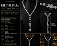 CowboyyVVS “The Avalanche™” | 140CT VVS Moissanite Mixed-Cut Drop Chain – 20" Solid 925 Silver – Image 4