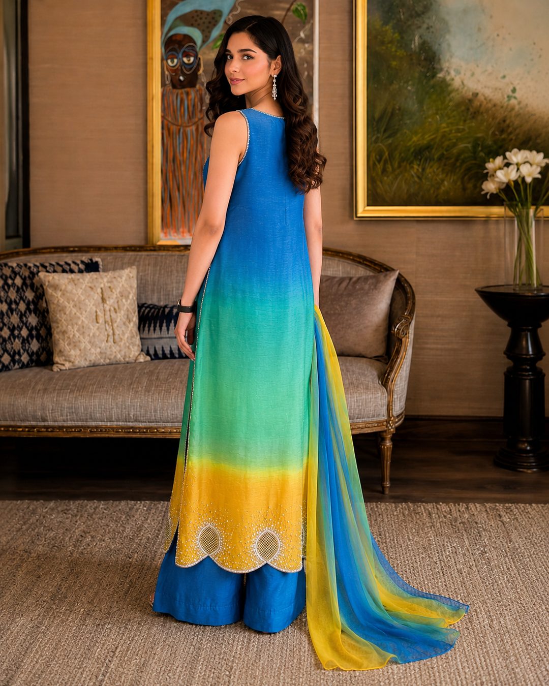 Blue Ombre 3 Piece Suit – Image 4