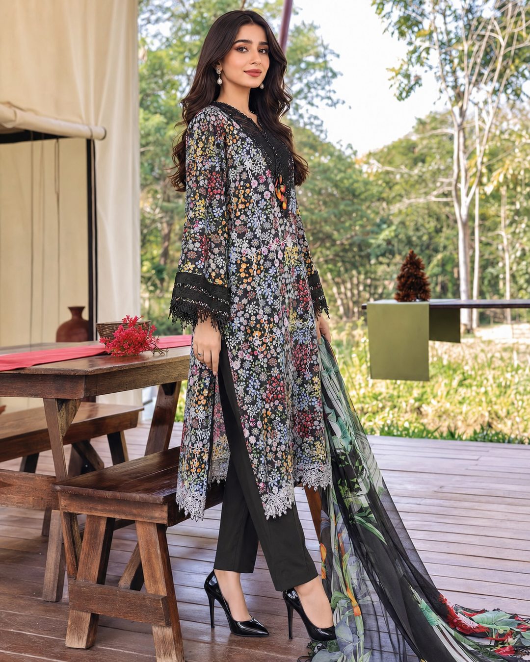 Black Bloom 3 Piece Suit – Image 5