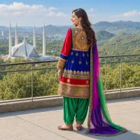 Multicolour Mirror Work Suit by Zariya – Image 3
