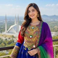 Multicolour Mirror Work Suit by Zariya – Image 2