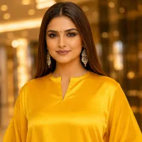 Zariya Yellow Luxe Silk Suit With Sheer Dupatta – Image 2