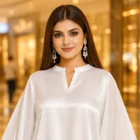 Zariya White Luxe Silk Suit With Sheer Dupatta – Image 4
