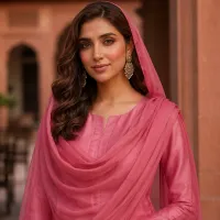 Zariya Rose Pink Sotton Silk 3 Piece Suit – Image 3