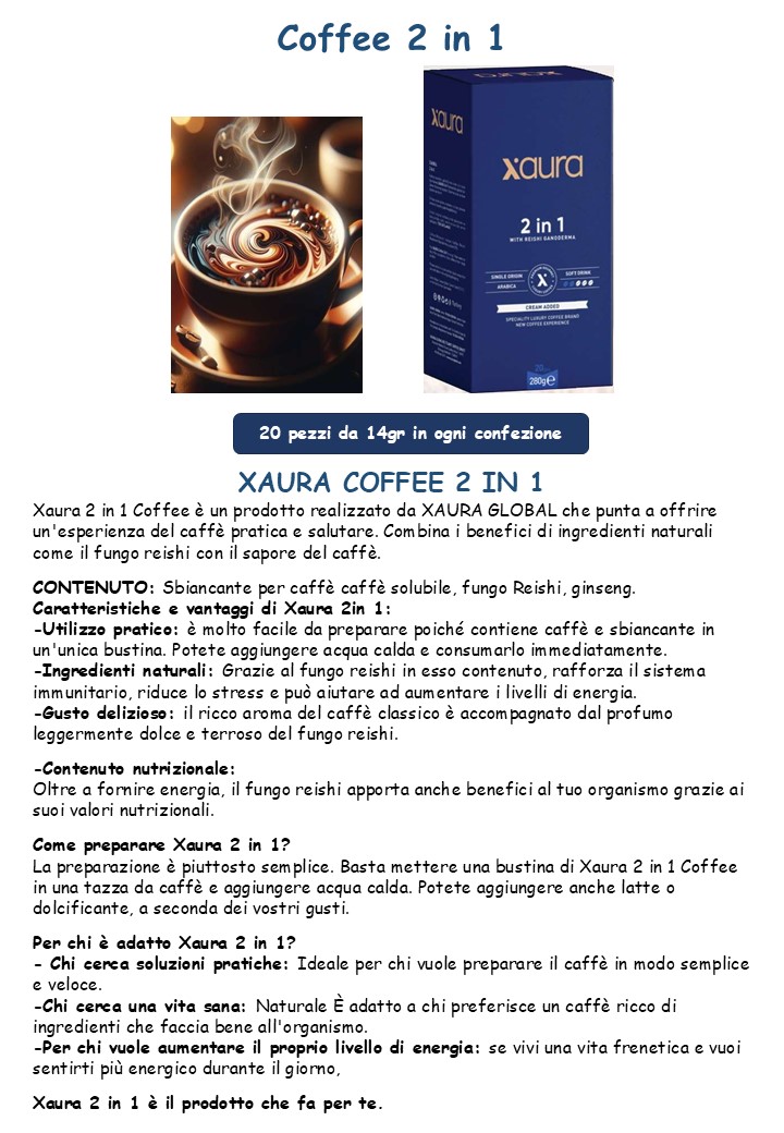 32 Xaura Coffee 2 in 1 con Reishi e Ginseng – Immagine 2