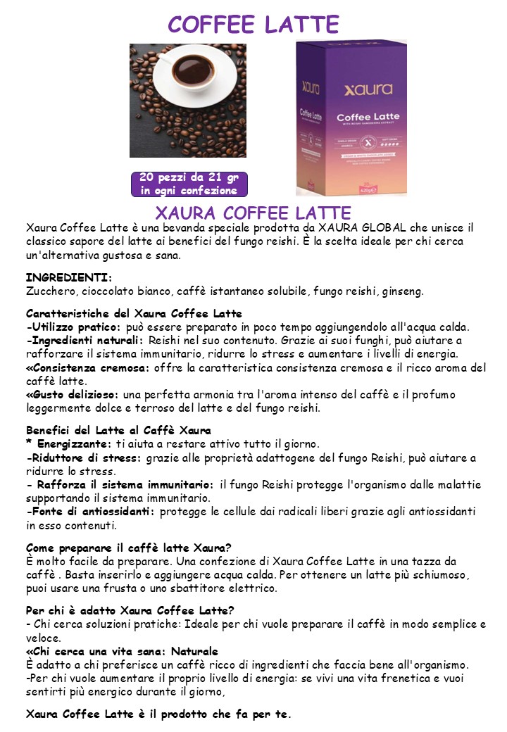 33 Xaura Coffee Latte con Reishi e Ginseng – Immagine 2
