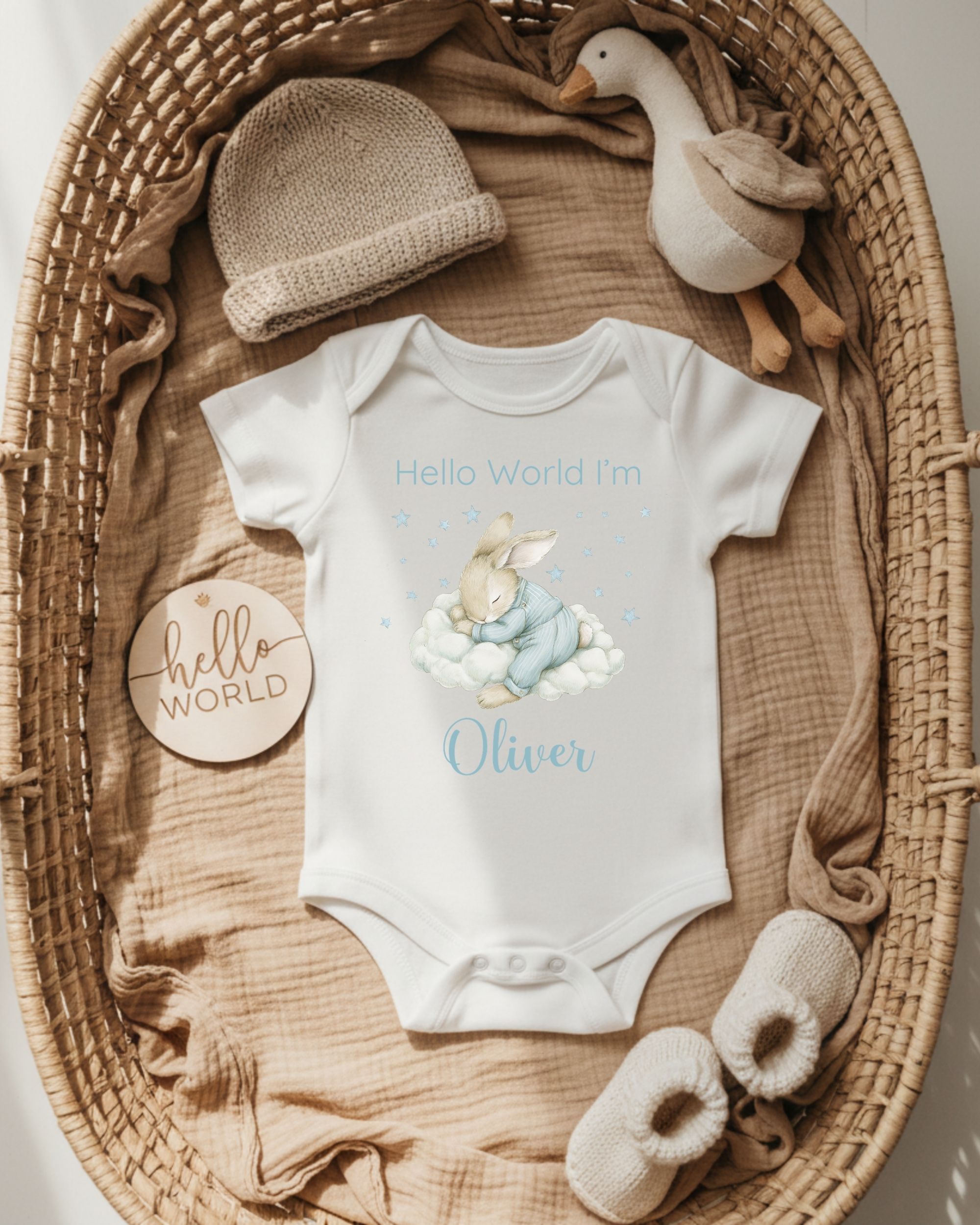 'Hello World' Bunny on a Cloud – Image 3