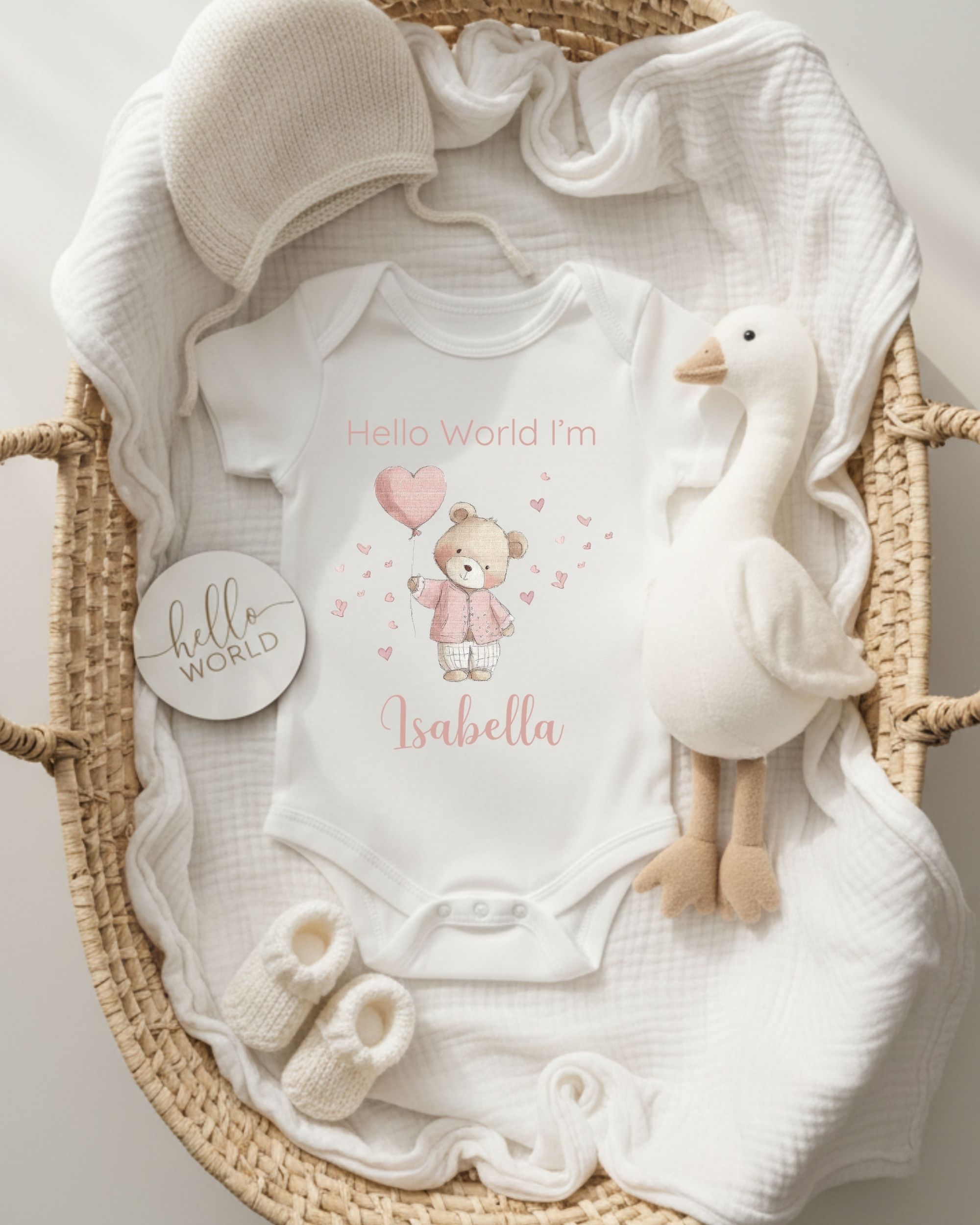 'Hello World' Loveheart Bear  – Image 4