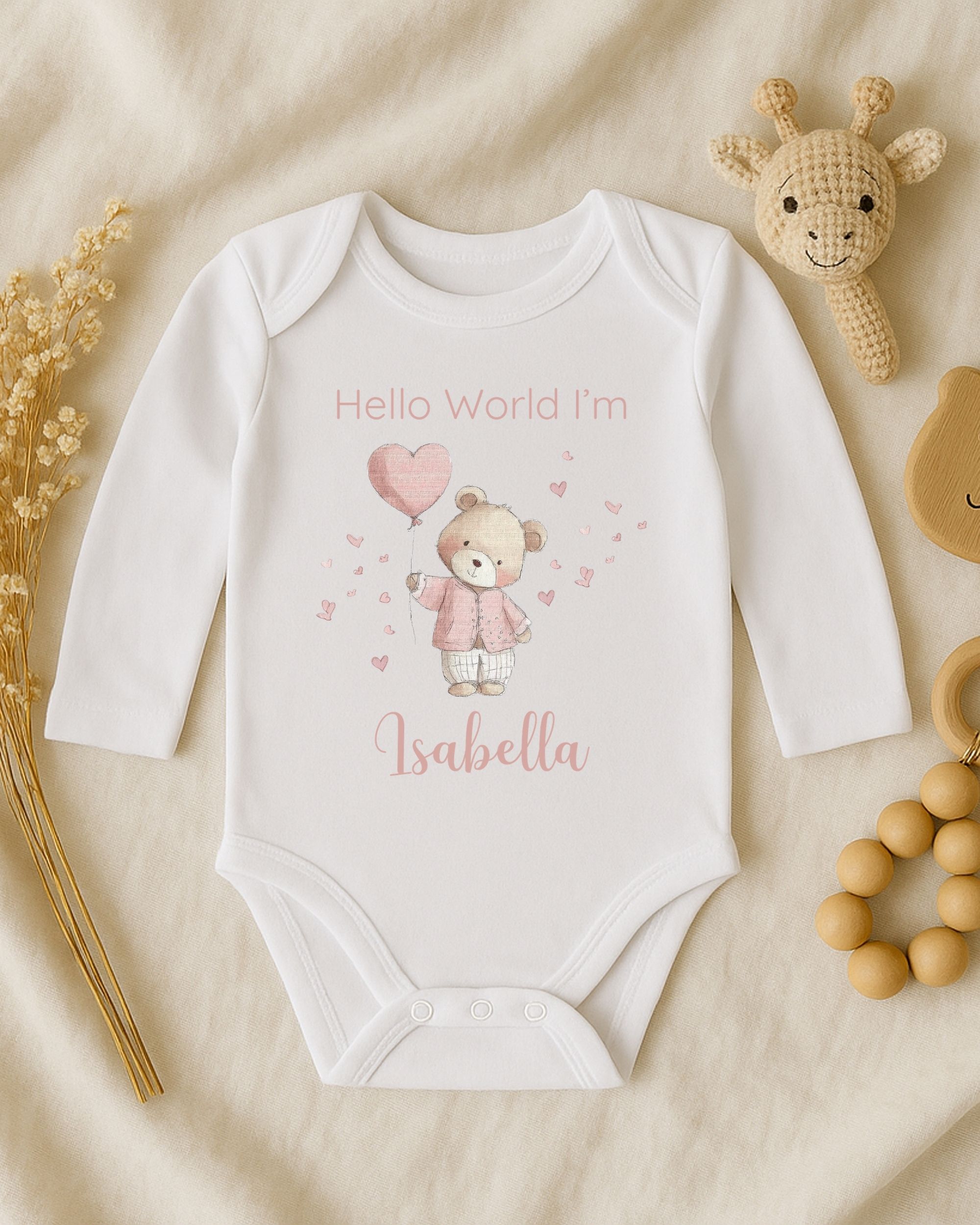 'Hello World' Loveheart Bear  – Image 2
