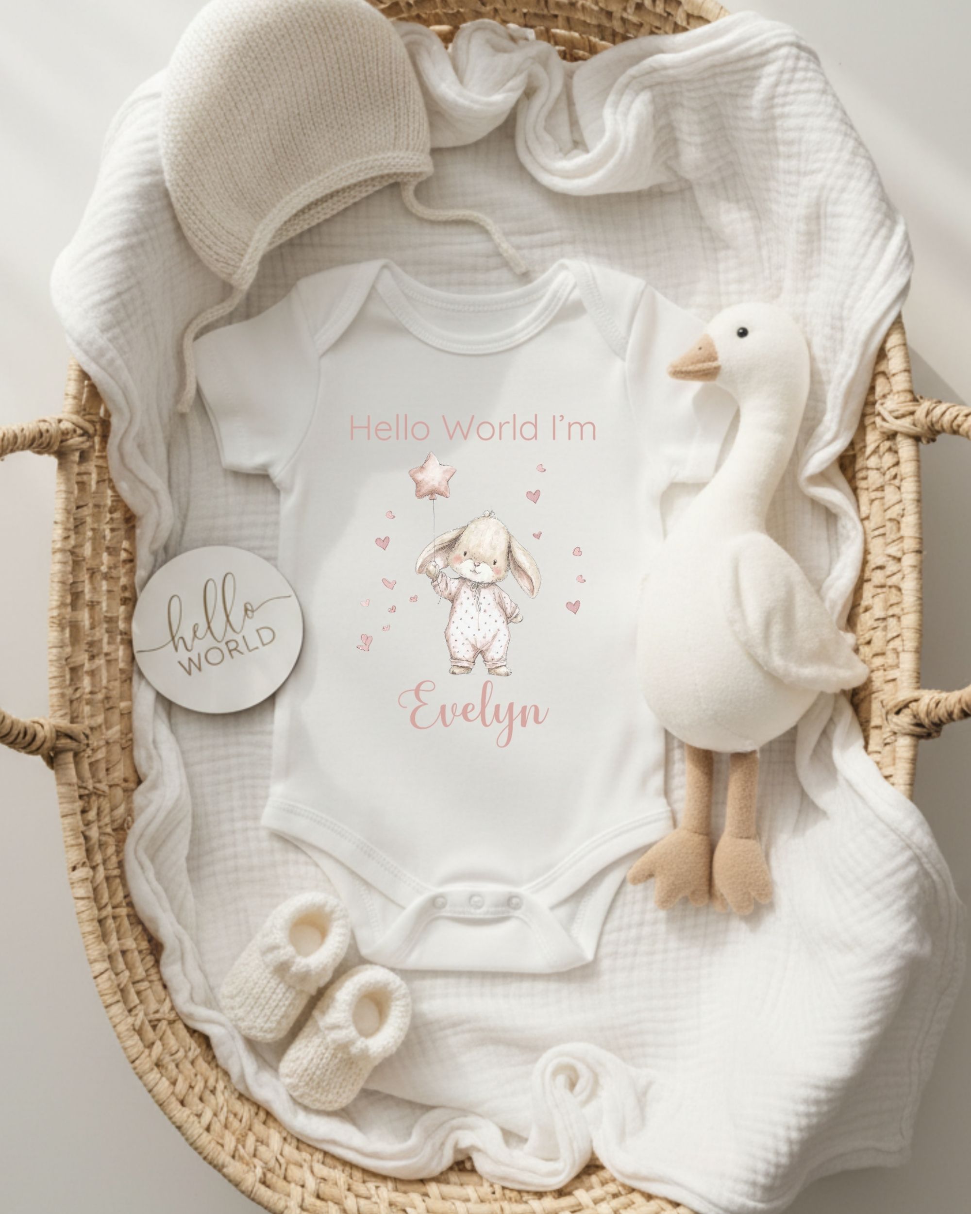 'Hello World' Bunny Sprinkled with Love – Image 4