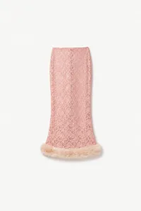 PEACH LACE MAXI SKIRT – Image 1
